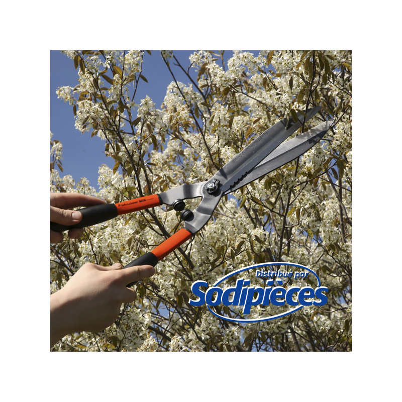 Cisaille à haies acier trempé Bahco Pradines P51-F. Usage pro. Fabriquée en France