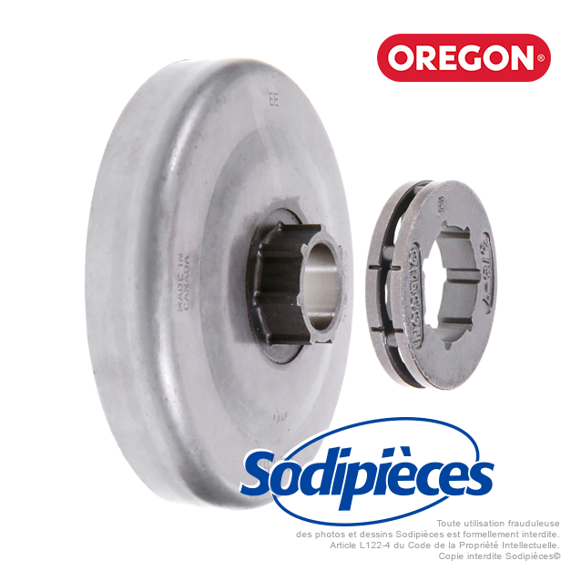 Pignon + bague tronçonneuse Power mate 3/8". 7 dents. Oregon