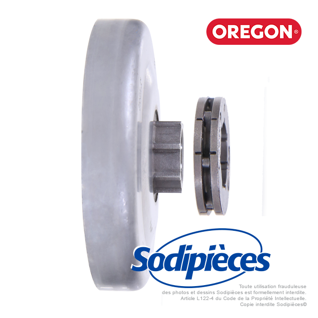 Pignon + bague tronçonneuse Power mate 3/8". 7 dents. Oregon