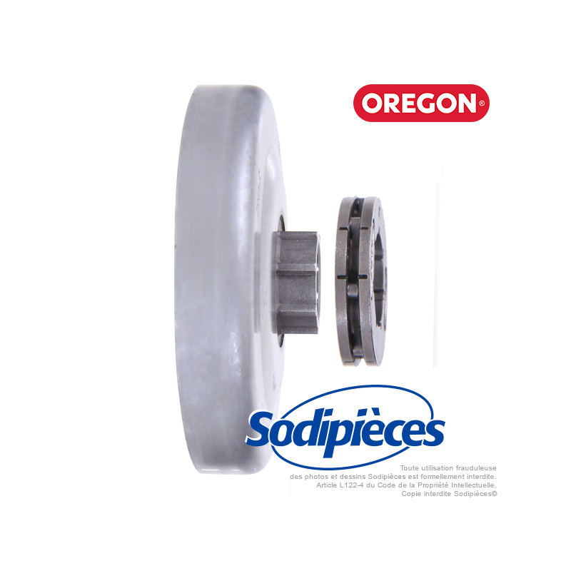 Pignon + bague tronçonneuse Power mate 3/8". 7 dents. Oregon