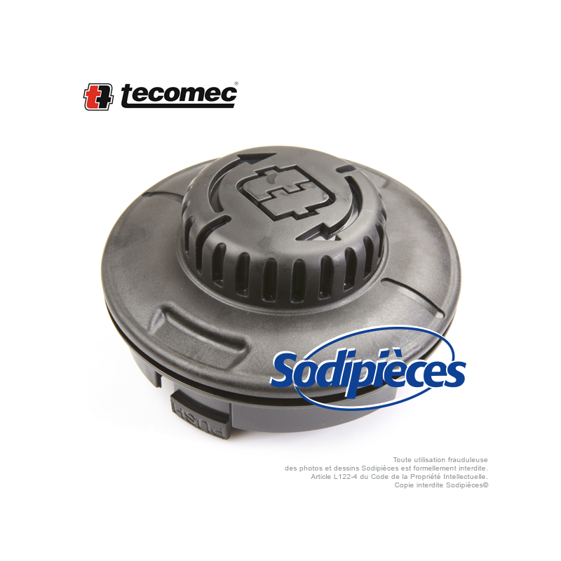 Kit tête débroussailleuse Tecomec Easy Work Ø130 mm. Couvercle inférieur + bouton