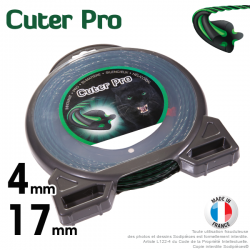 Fil débroussailleuse Cuter'Pro ®. Coque 4 mm x 17 m. Hélicoïdal