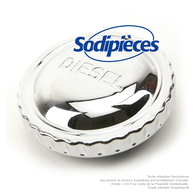 Bouchon essence baionette chrome, diesel avec aération
