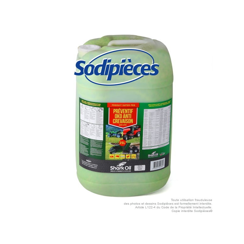 Préventif anti crevaison pour roue de tondeuse. 1 Litre.