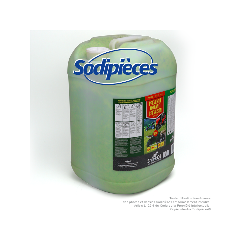 Préventif anti crevaison pour roue de tondeuse. 1 Litre.