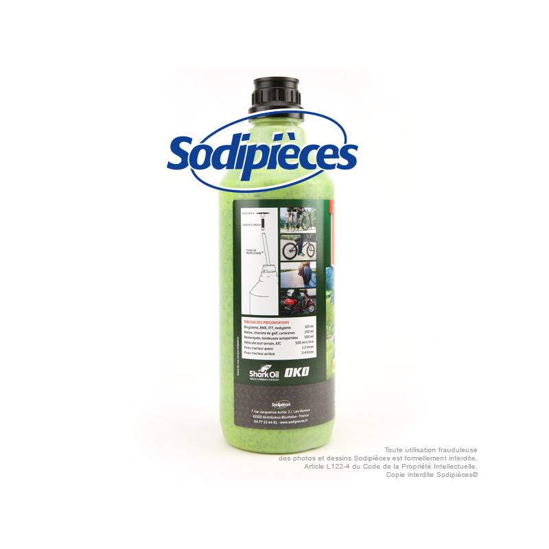 Préventif anti crevaison pour roue de tondeuse. 1 Litre.