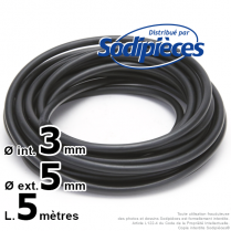 Durite caoutchouc Ø ext 6,2 mm. 5 mètres