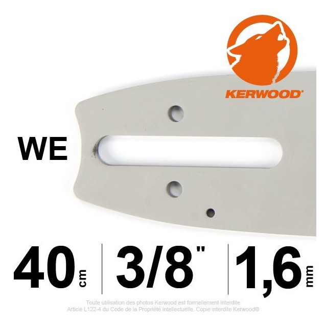 Guide KERWOOD . 40cm 3/8". 1.6 mm. 16A4KLWE