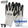 Gants anti-coupure Handergreen. Gris/noir. Taille 9