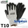 Gants anti-coupure Handergreen. Gris/noir. Taille 10