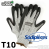 Gants anti-coupure Handergreen. Gris/noir. Taille 10