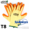 Gants haute qualité Handergreen. Jaune/orange. Taille 8