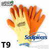 Gants haute qualité Handergreen. Jaune/orange. Taille 9