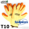 Gants haute qualité Handergreen. Jaune/orange. Taille 10