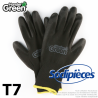 Gants polyester Handergreen. Noir. Taille 7