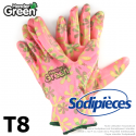 Gants imprimés féminins. Travaux jardin. HanderGreen® T8