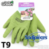 Gants crinkle Handergreen. Blanc/vert. Taille 9