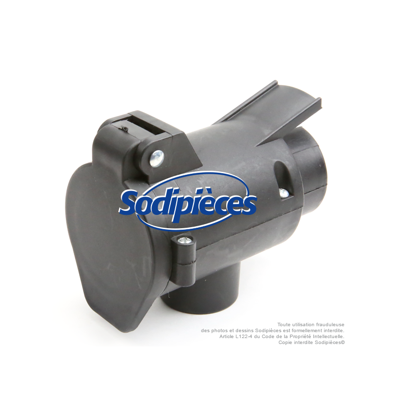 Prise adaptateur long pour remorque 7 mâles / 13 femelles 12 V