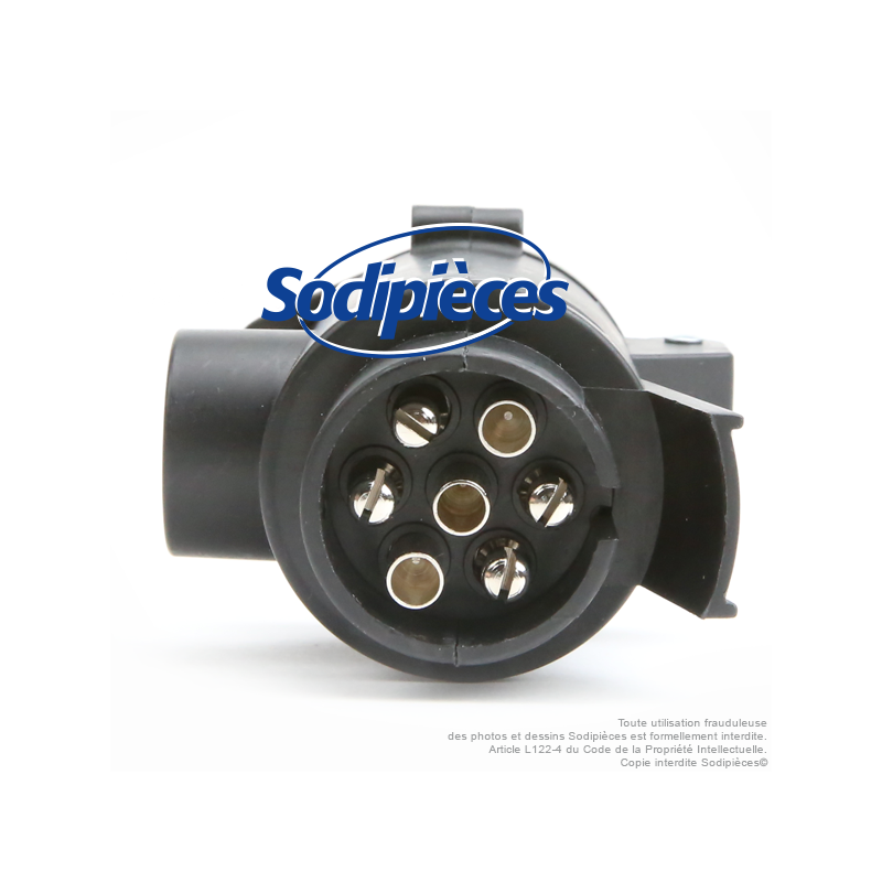 Prise adaptateur long pour remorque 7 mâles / 13 femelles 12 V