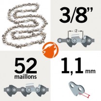 Chaîne KERWOOD 52 maillons 3/8",1,1mm