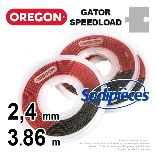 Fil débroussailleuse Oregon Gator® SpeedLoad™ 2,4 x 1,6 mm