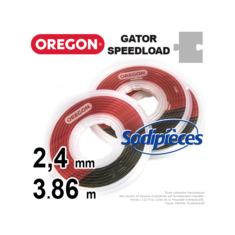 Fil débroussailleuse Oregon Gator® SpeedLoad™ 2,4 x 1,6 mm