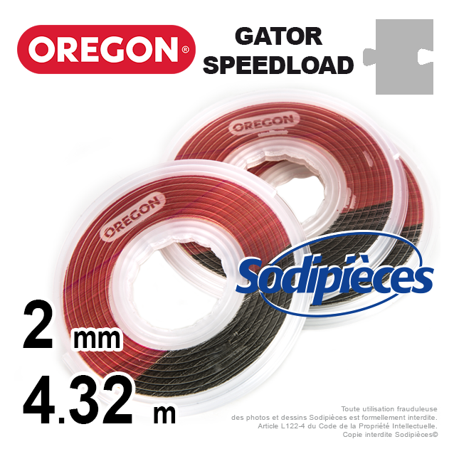 Fil débroussailleuse Oregon Gator® SpeedLoad™ 2 x 1,6 mm