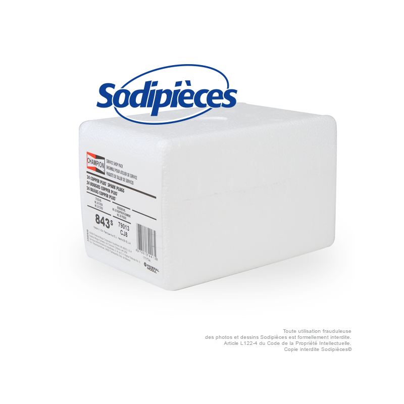 Bougie Champion CCH843S remplace CJ8/W24 par 24