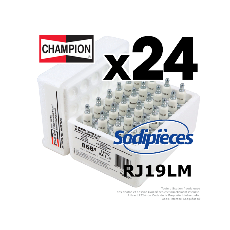 Bougie Champion CCH868S remplace RJ19LM/W24 par 24
