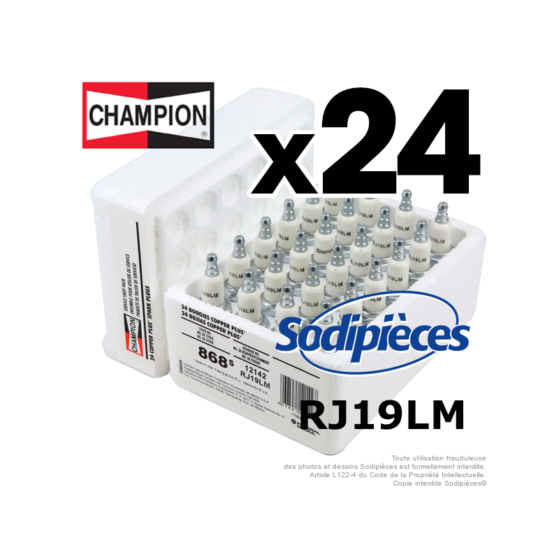 Bougie Champion CCH868S remplace RJ19LM/W24 par 24