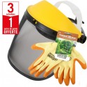 3 visières avec grillage métal + 1 paire de gants Travaux Délicat HanderGreen OFFERTE