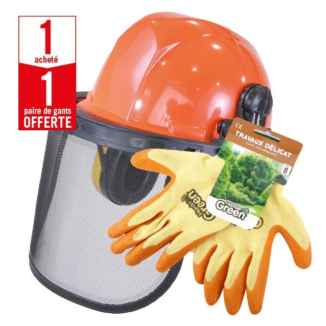 1 casque protection complet + 1 paire de gants Travaux Délicat HanderGreen OFFERTE
