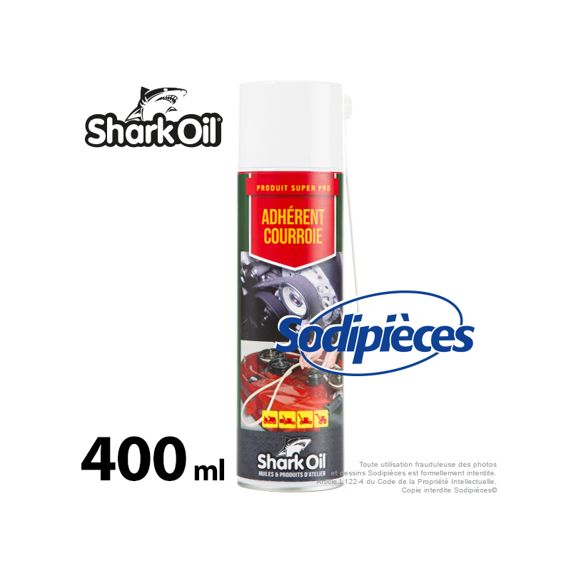 12 aérosols adhérent courroie Shark Oil + 6 paires de gants Multi-services HanderGreen OFFERTES