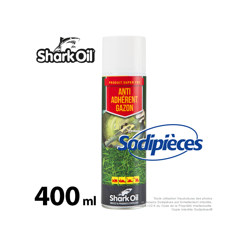 12 aérosols anti-adhérent gazon Shark Oil + 6 paires de gants Multi-services HanderGreen OFFERTES