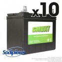 Batterie U1R9. Sans entretien pour tondeuse. Par 10
