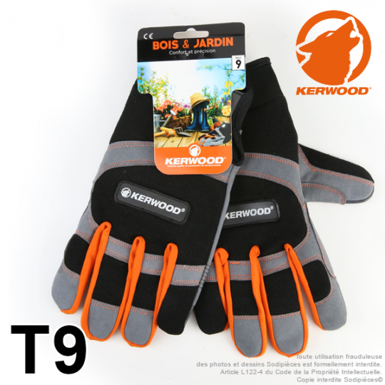 Gants Kerwood gris. Bois et Jardin. Taille M / 9