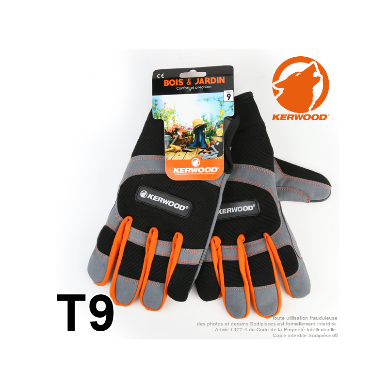 Gants Kerwood gris. Bois et Jardin. Taille M / 9
