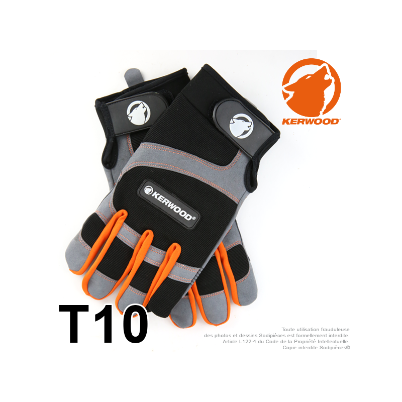 Gants Kerwood gris. Bois et Jardin. Taille L / 10