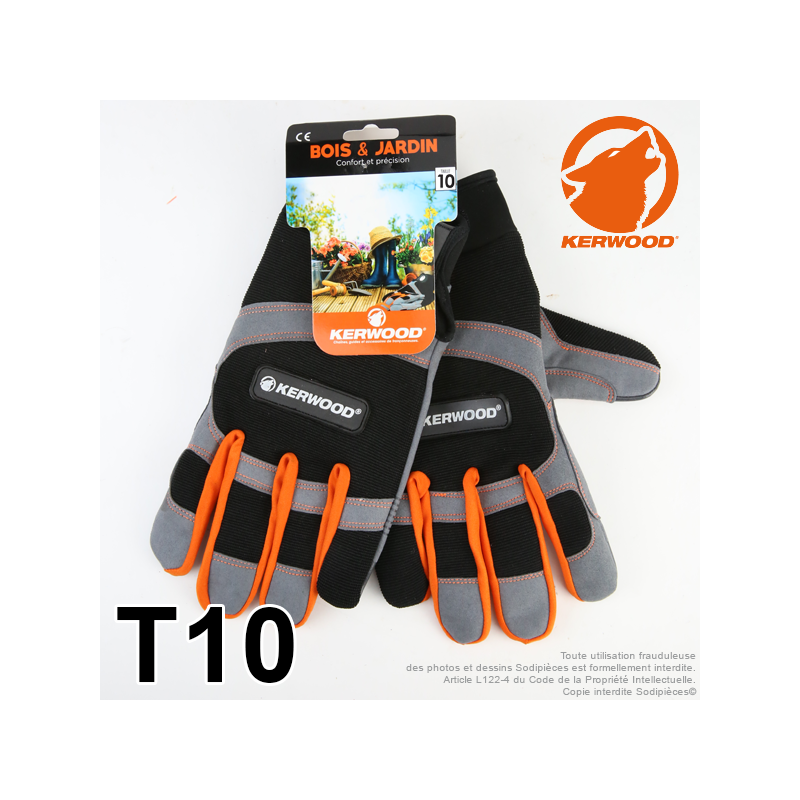 Gants Kerwood gris. Bois et Jardin. Taille L / 10