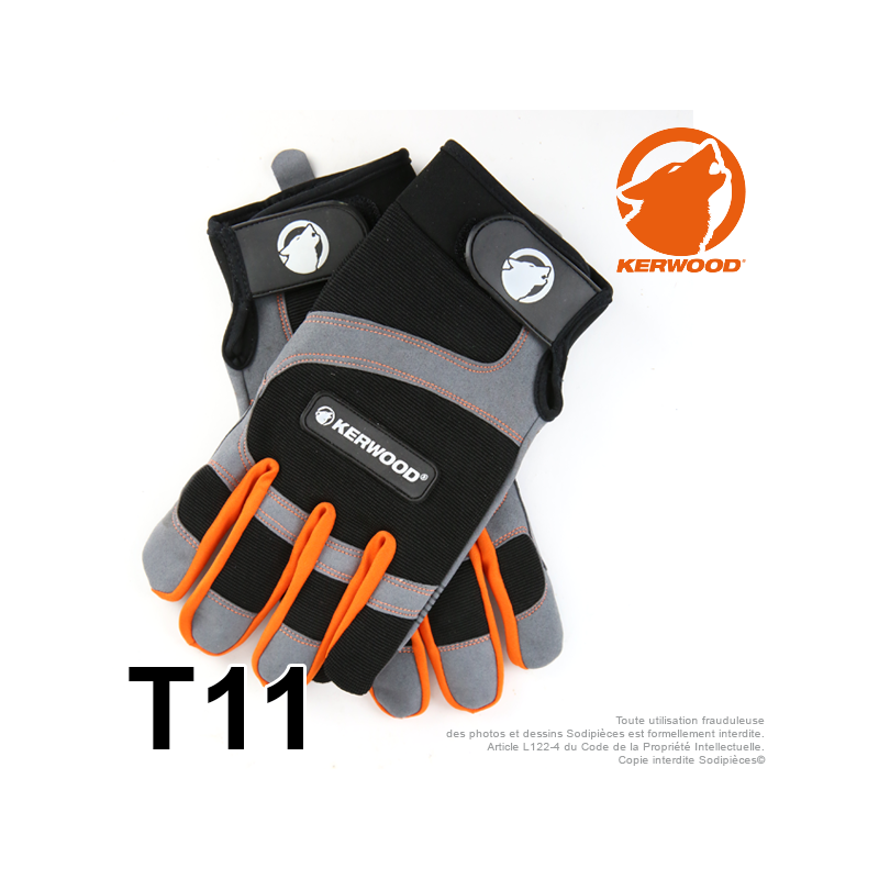 Gants Kerwood gris. Bois et Jardin. Taille XL / 11