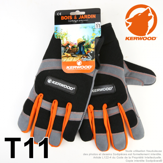 Gants Kerwood gris. Bois et Jardin. Taille XL / 11