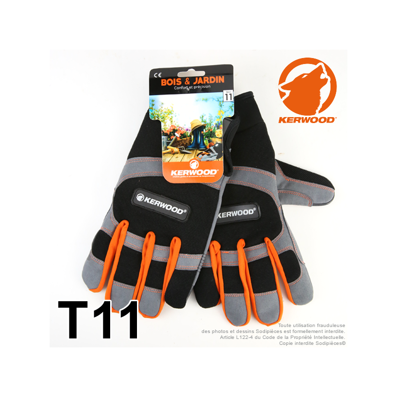 Gants Kerwood gris. Bois et Jardin. Taille XL / 11