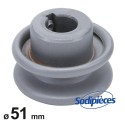 Poulie à gorge en V Ø 51 mm. Largeur 23,5 mm