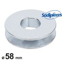Poulie pour Castelgarden Ø 58 mm. Ales. 22,2 mm