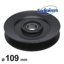Poulie à gorge en V Ø 109 mm. Largeur 20 mm