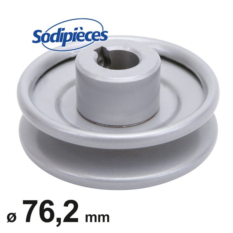 Poulie à gorge en V diam 76,2 mm. Largeur 24 mm