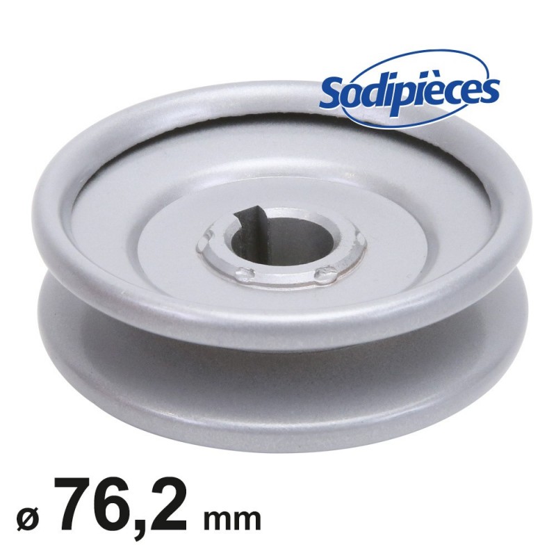 Poulie à gorge en V diam 76,2 mm. Largeur 24 mm