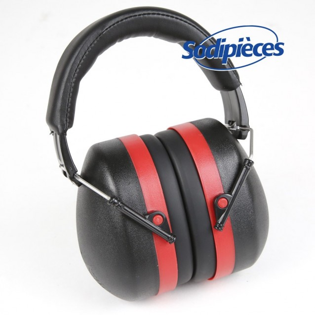 Casque de protection anti bruit. Noir/Rouge 30 dB