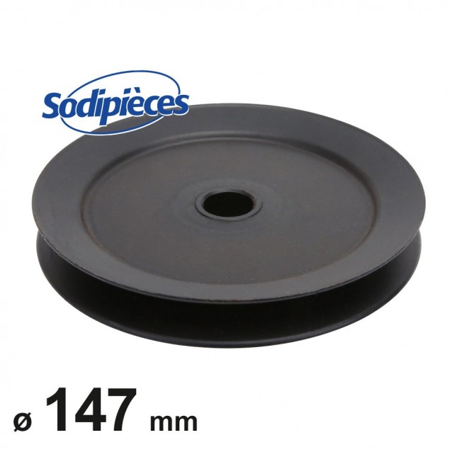 Poulie à gorge en V diam 147 mm. Largeur 33 mm