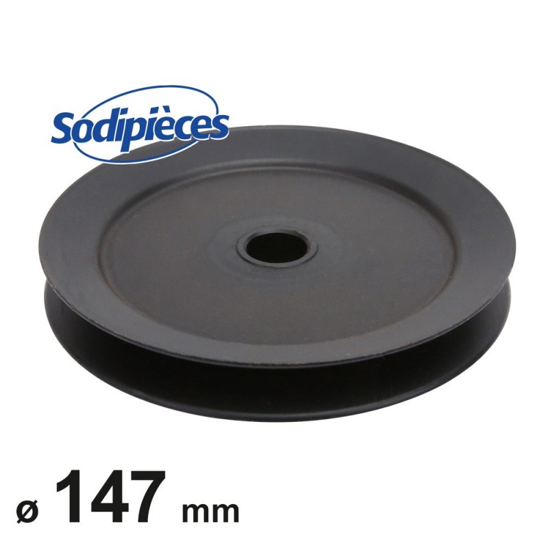 Poulie à gorge en V diam 147 mm. Largeur 33 mm